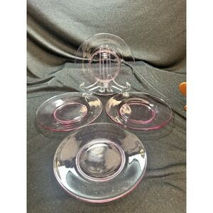 Tiffin Franciscan Wistaria Pink Luncheon 8 1/8 in Plates, Set of Four Plates
